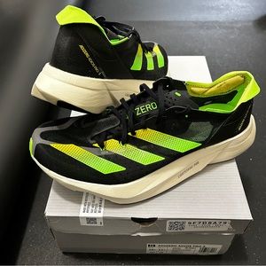 Adidas Adizero Adios Pro 3 US 10.5 Men’s Core Black Solar Green